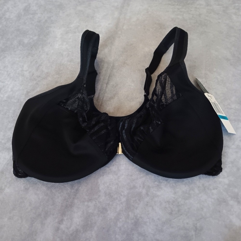 Paramour by Felina Angie Front Closure Bra Black 36DDD 115071 Lace Underwire